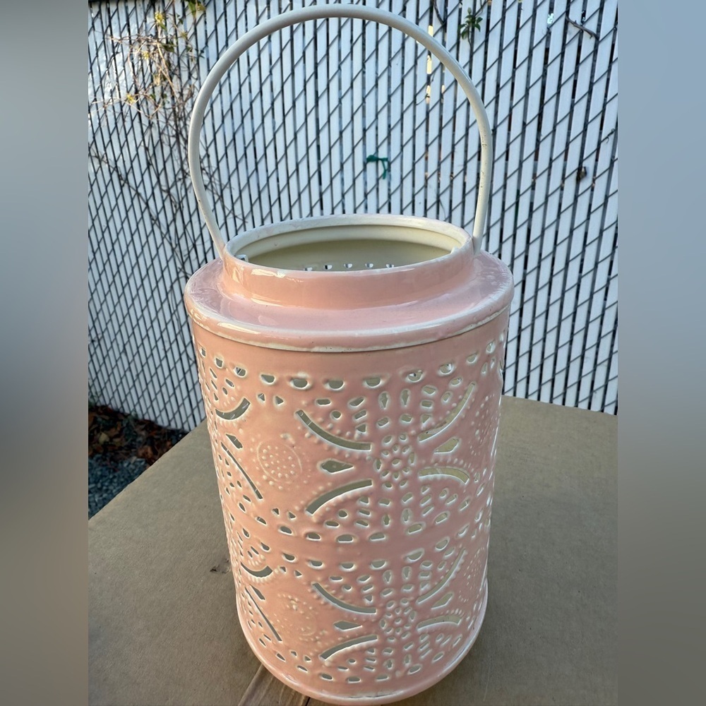 Enamel Metal Pink Decorative Lantern